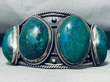 175 Gram Best Chrysocolla Sterling Silver Vintage Native American Navajo Bracelet-Nativo Arts