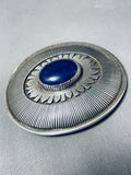 Gibson Nez Top 10 Artists Vintage Native American Navajo Lapis Sterling Silver Buckle-Nativo Arts