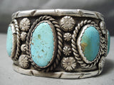 Huge Museum Vintage Native American Navajo Green Turquoise Sterling Silver Bracelet-Nativo Arts