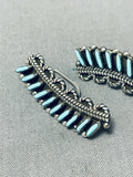 Angel Wings Vintage Native American Zuni Turquoise Sterling Silver Earrings-Nativo Arts