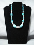 Exceptional Native American Navajo Turquoise Tubule Sterling Silver Necklace-Nativo Arts