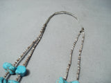 Unbelievable Vintage Navajo Kingman Turquoise Necklace Native American Old-Nativo Arts