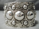 Fascinating Navajo Sterling Silver Bracelet Button Native American-Nativo Arts