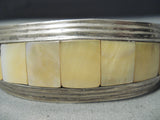 Mel Francis Navajo Mother Of Pearl Sterling Silver Bracelet Native American-Nativo Arts