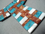 Native American One Of The Most Intricate Santo Domingo Turquoise Inlay Necklace-Nativo Arts