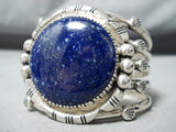 Impressive Navajo Native American Lapis Sterling Silver Bracelet-Nativo Arts