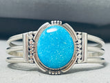 Native American Willy Padilla Bright Blue Turquoise Sterling Silver Bracelet-Nativo Arts