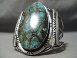 One Of Biggest Best Vintage Native American Navajo Apache Turquoise Sterling Silver Bracelet-Nativo Arts