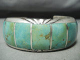 Native American Intricate Royston Turquoise Sterling Silver Bracelet-Nativo Arts