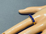 14 Gold Vintage Native American Navajo Domed Lapis Rare Ring-Nativo Arts