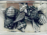 Buzzing Bees Vintage Sterling Silver Bracelet Cuff-Nativo Arts