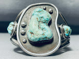 Important Cripple Creek Turquoise Vintage Native American Navajo Sterling Silver Bracelet-Nativo Arts