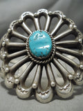 Huge Vintage Native American Navajo Turquoise Sterling Silver Concho Bracelet Old-Nativo Arts