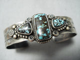 High Grade Bisbee Vintage Native American Navajo Sterling Silver Bracelet Old-Nativo Arts