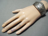 Creeping Coyote Vintage Native American Navajo Sterling Silver Bracelet Cuff-Nativo Arts