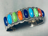 Rainbow Stones Vintage Southwest Sterling Silver Bracelet-Nativo Arts