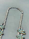 Gold And Silver Vintage Native American Navajo Turquoise Hogan Sterling Squash Blossom Necklace-Nativo Arts