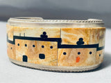 Rare Heavy Pueblo Native American Zuni Turquoise Sterling Silver Bracelet Cuff-Nativo Arts
