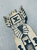 Tremendous Vintage Native American Hopi Sterling Silver Pin-Nativo Arts