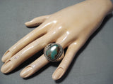 Exceptional Vintage Native American Navajo Royston Turquoise Sterling Silver Ring Old-Nativo Arts