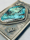 Rare Turquoise Vintage Native American Navajo Sterling Silver Buckle Old-Nativo Arts
