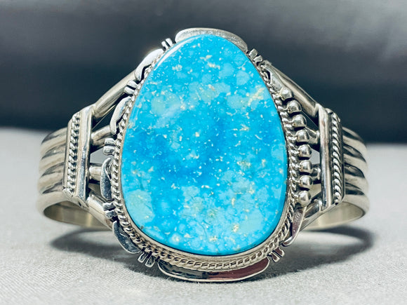 Native American Ocean Blue Navajo Jerr Nelson Sterling Silver Bracelet Cuff-Nativo Arts