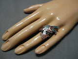Amazing Vintage Zuni Native American Sterling Silver Turquoise Ring Old-Nativo Arts