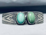 Early Vintage Native American Navajo Carrillos Turquoise Sterling Silver Bracelet Old-Nativo Arts