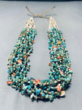 Important Rye Whitegat Vintage Native American Navajo Turquoise Shell Necklace-Nativo Arts