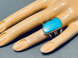 Jake Francosa San Felipe Old Kingman Turquoise Sterling Silver Ring-Nativo Arts