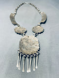 Jake Yazzie Important Vintage Native American Navajo Turquoise Sterling Silver Necklace-Nativo Arts
