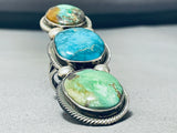 45 Gram Colossal Vintage Native American Navajo Turquoise Sterling Silver Ring-Nativo Arts