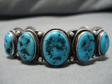 Amazing Vintage Zuni Native American Bead Sterling Silver Turquoise Bracelet-Nativo Arts
