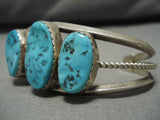 Vintage Navajo Bracelet Old Turquoise Sterling Silver Native American-Nativo Arts