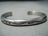 Phenomenal Vintage Navajo Native American Sterling Silver Bracelet Old-Nativo Arts