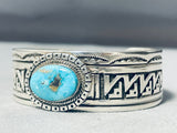 Wylie Native American Navajo Turquoise Sterling Silver Detailed Bracelet-Nativo Arts