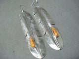 Elaborate Navajo Spiny Oyster Sterling Silver Earrings Native American-Nativo Arts