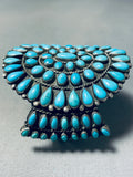 One Of The Best Ever Vintage Native American Navajo Turquoise Cluster Sterling Silver Bracelet-Nativo Arts