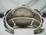 One Of Biggest Best Vintage Native American Navajo Turquoise Cluster Sterling Silver Bracelet-Nativo Arts