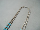 Marvelous Vintage Navajo Kingman Turquoise Necklace Native American-Nativo Arts