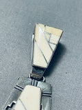Exquisite Vintage Native American Navajo Yellow Shell Sterling Silver Pendant Signed-Nativo Arts