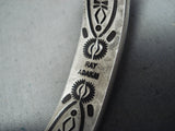 Native American Very Important Ray Adakai Sterling Silver Repoussed Bracelet-Nativo Arts