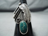 Marvelous Vintage Native American Navajo Cerrillos Turquoise Sterling Silver Ring Old-Nativo Arts
