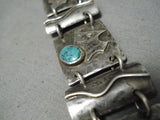 Unique Vintage Native American Navajo Spiderweb Turquoise Sterling Silver Bracelet-Nativo Arts