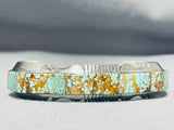 Stunning Native American Navajo #8 Turquoise Mine Sterling Silver Bracelet S. Francis Signed-Nativo Arts