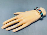 Important Lincoln Family Native American Navajo Vintage Inlay Sterling Silver Bracelet-Nativo Arts