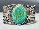 Native American Important Damale Turquoise Animal Sterling Silver Vintage Bracelet-Nativo Arts