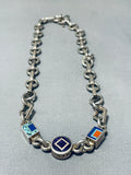 Best Vintage Native American Navajo Turquoise Ray Tracey Turquoise Sterling Silver Necklace-Nativo Arts