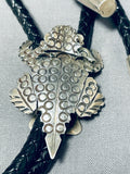 Sensational Native American Navajo Signed Sterling Silver Toad Ben Benally Bolo-Nativo Arts