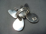 One Of Biggest Zuni Coral Sterling Silver Butterfly Ring Native American-Nativo Arts